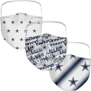 Dallas Cowboys Fanatics Branded Adult Official Logo Face Covering 3-Pack